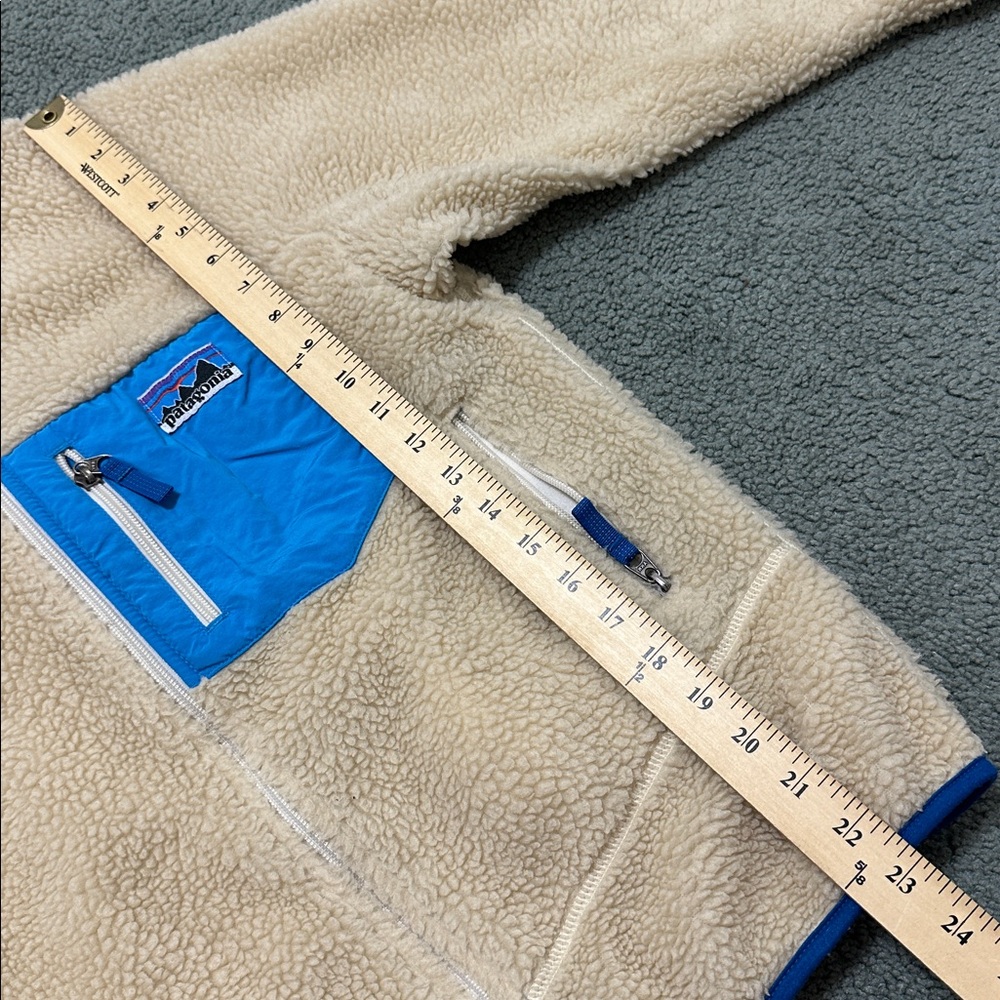 Patagonia Jacket Kids Size XL Retro X Full Zip Deep Pile Cream Fleece 65643 - Picture 6 of 7